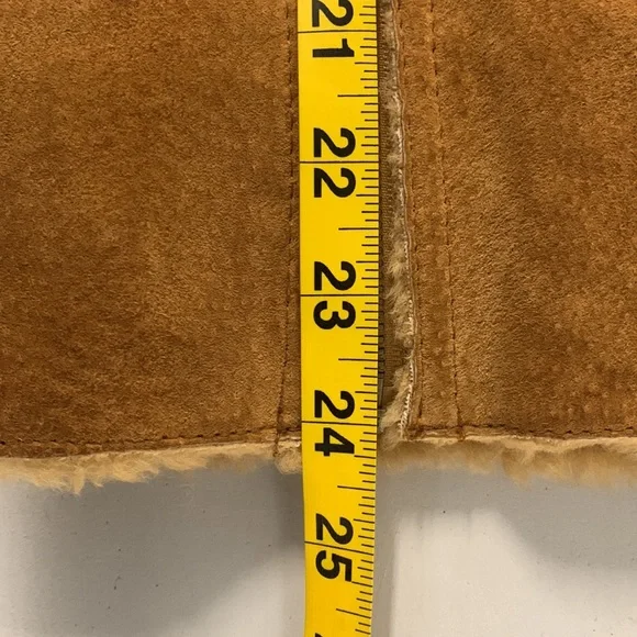 Winlit Faux Suede Western Jacket Women’s Small Brown Faux Fur Trim Vintage Style - Picture 11 of 13